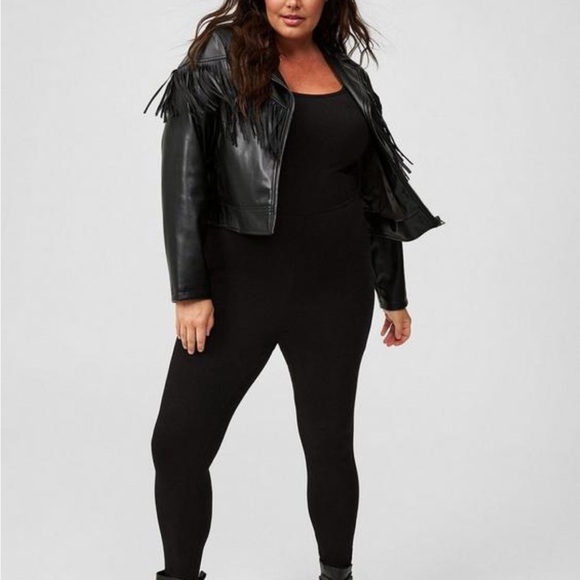 Torrid Faux Leather Fringe Moto Jacket - Picture 1 of 4